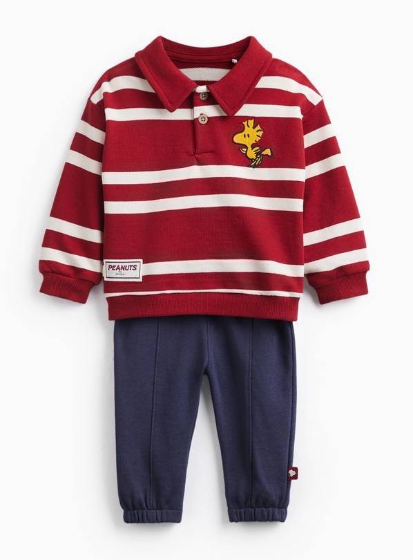 Red Stripe Snoopy Print Sweatshirt & Joggers Set 9-12 months